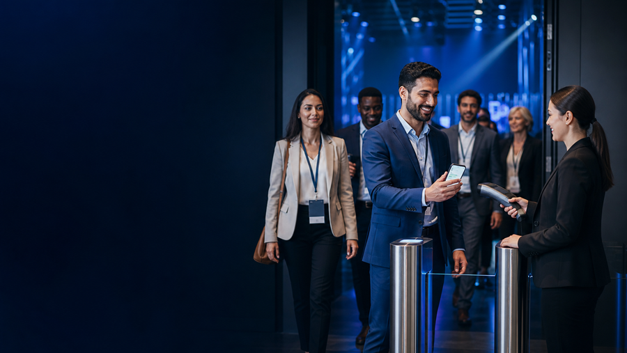 Delegates arriving at a professionally managed event