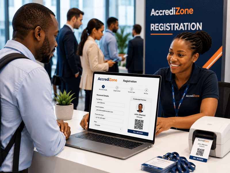 Register participants with AccrediZone